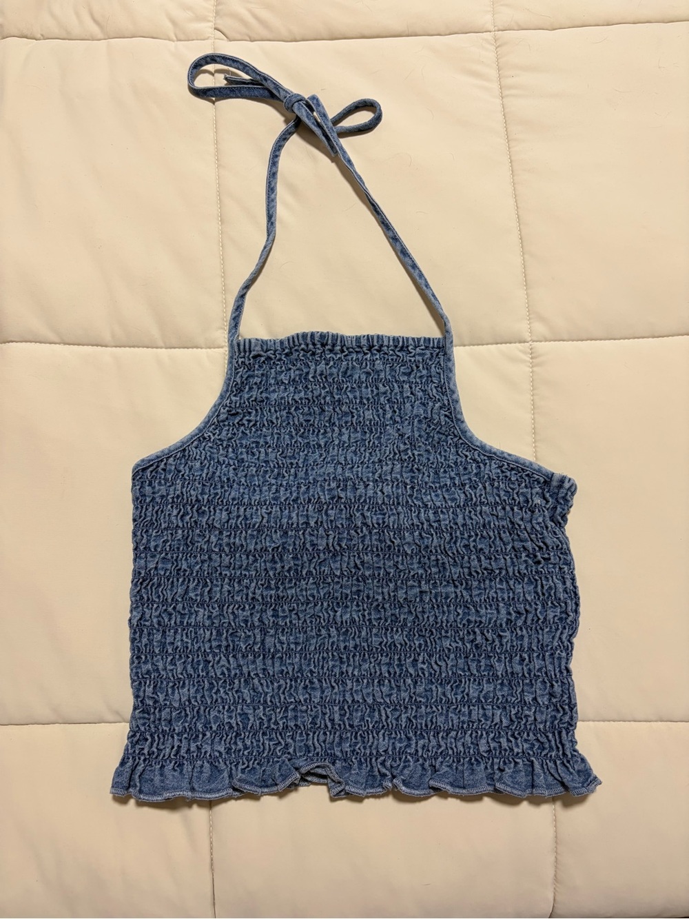 3 for 28$ // American Eagle Outfitters Smocked Halter Top in Light Blue